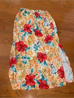 Ruby Rd. Vintage Tropical Floral Skirt - Summer Vacation Pull On Resort Wear